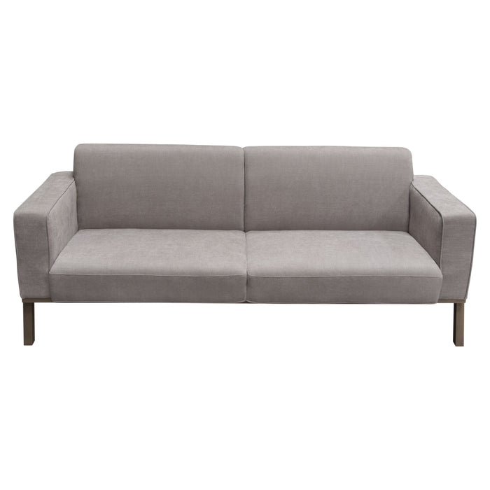 Blair Sofa in Grey Fabric with Curved Wood Leg Detail by Diamond Sofa