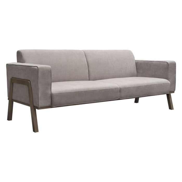 Blair Sofa in Grey Fabric with Curved Wood Leg Detail by Diamond Sofa
