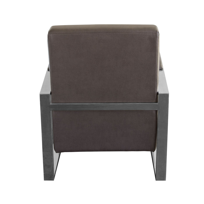 Century Accent Chair w/ Stainless Steel Frame by Diamond Sofa - Elephant Grey