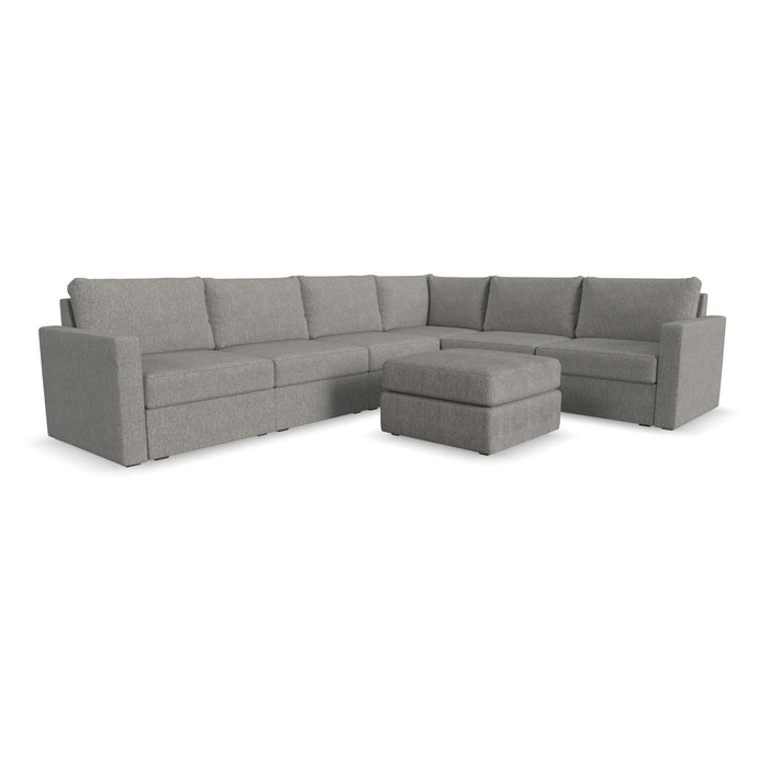 Flex 6-Seat Sectional with Standard Arm and Ottoman by homestyles