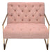 Luxe Accent Chair in Blush Pink Tufted Velvet Fabric with Polished Gold Stainless Steel Frame by Diamond Sofa image