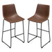 Theo Set of (2) Bar Height Chairs in Chocolate Leatherette w/ Black Metal Base by Diamond Sofa image
