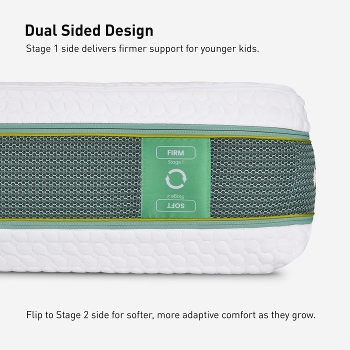 Bedgear X1 Flippable Kids Mattress with Magic Edge – 2-Stage Design with Inflatable Roll-Off Bumpers
