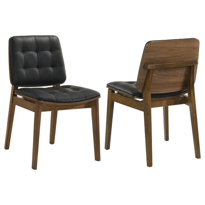 Redbridge Tufted Back Side Chairs Natural Walnut and Black (Set of 2)