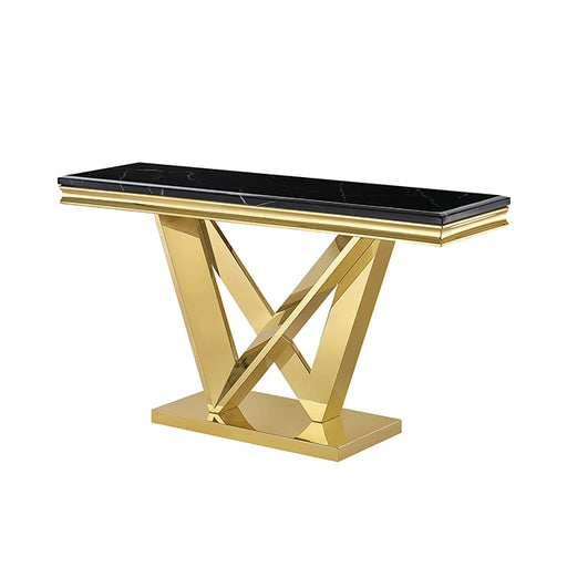 Villarsglane Sofa Table Beige/Gold - Sofa Table | Las Vegas Furniture Online - View 2