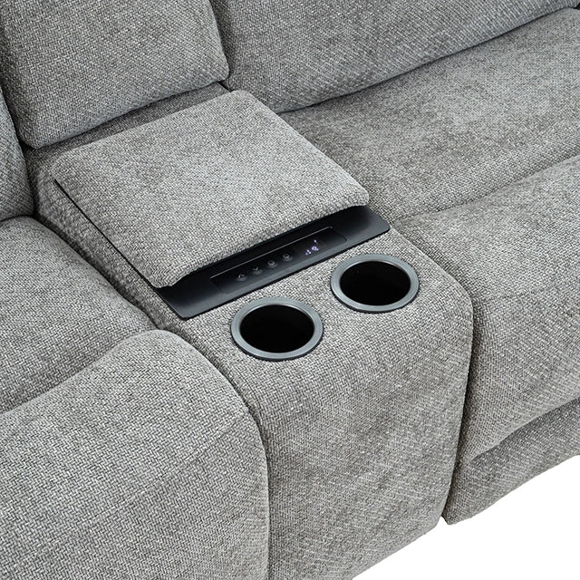 Mattheus Power Sectional with Console + 3 Recliners - Sectional | Las Vegas Furniture Online - View 57