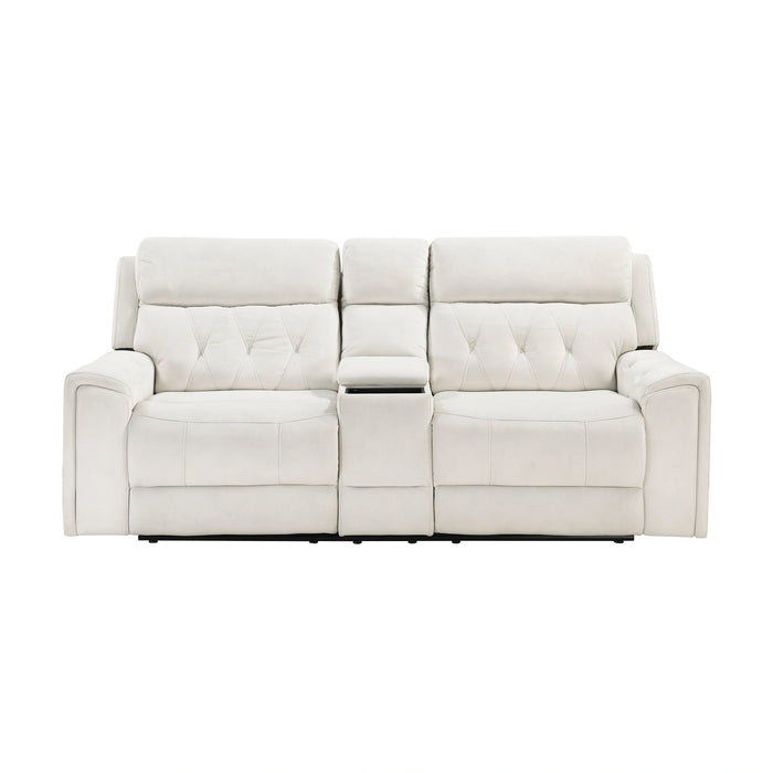 Celeste-Power Double Reclining Love Seat with Center Console, Power Headrests, Hidden Arms Cup Holders, Charging Ports and Wireless Charger image