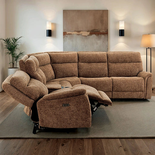 Mattheus Power Sectional with Console + 2 Recliners - Sectional | Las Vegas Furniture Online - View 2