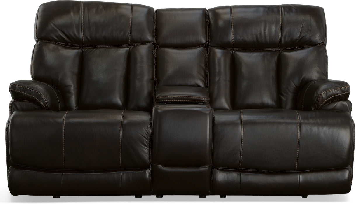 Clive Power Reclining Loveseat with Console & Power Headrests & Lumbar - LasVegasFurnitureOnline.com
