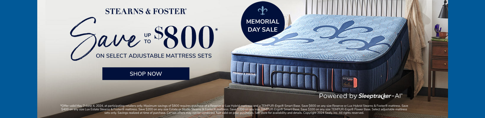 Stearns & Foster Memorial Day Sale