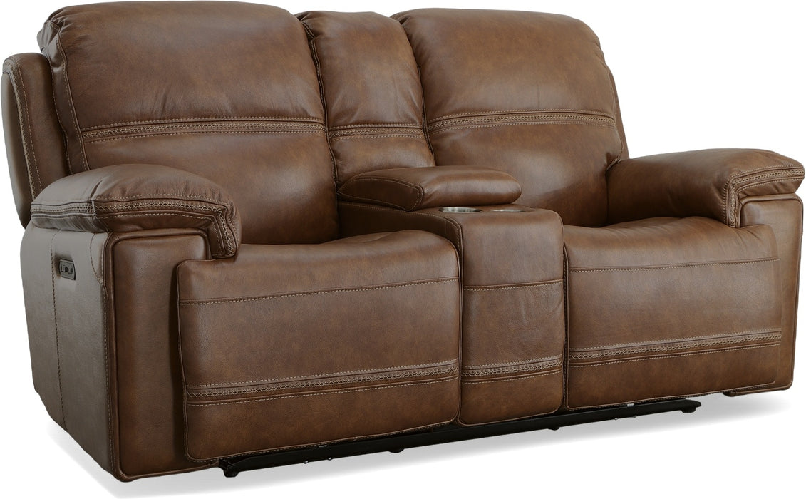 Fenwick Power Reclining Loveseat with Console & Power Headrests - LasVegasFurnitureOnline.com