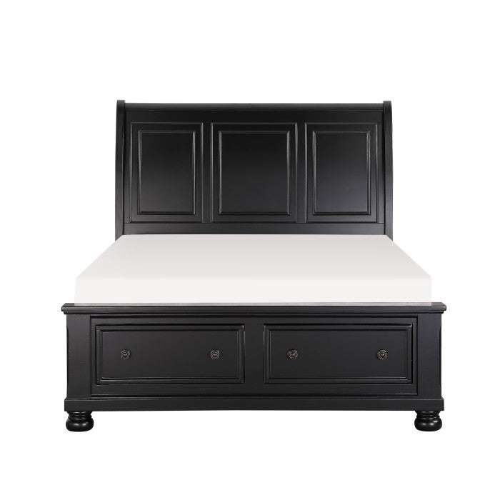 Laurelin (3)California King Sleigh Platform Bed with Footboard Storage - LasVegasFurnitureOnline.com