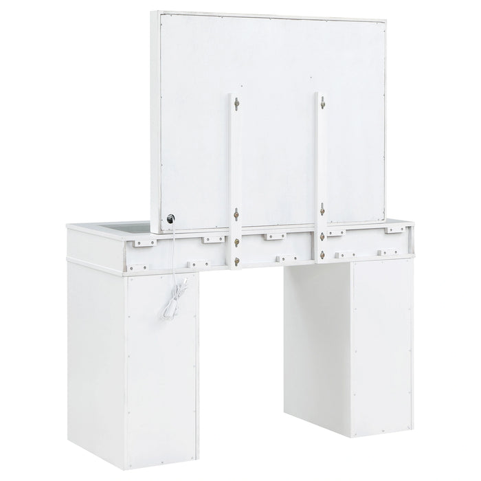 Regina Makeup Vanity Table with LED Mirror and Stool Set