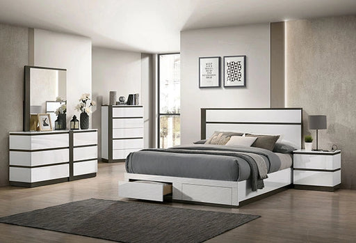 Birsfelden Bed White/Metallic Gray - Bed | Las Vegas Furniture Online - View 2