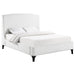 Mosby Upholstered Wingback Platform Bed in Grey Chunky Bouclé - LasVegasFurnitureOnline.com