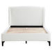 Mosby Upholstered Wingback Platform Bed in Grey Chunky Bouclé - LasVegasFurnitureOnline.com