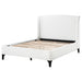 Mosby Upholstered Wingback Platform Bed in Grey Chunky Bouclé - LasVegasFurnitureOnline.com