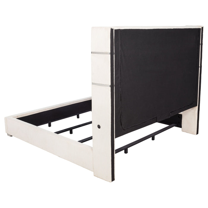 Tisdall Wingback Bed with Flame Visualizer - LasVegasFurnitureOnline.com