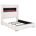 Tisdall Wingback Bed with Flame Visualizer - LasVegasFurnitureOnline.com