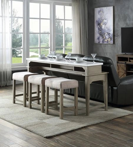 4Pc Pack Counter Height Table Set w/USB Port