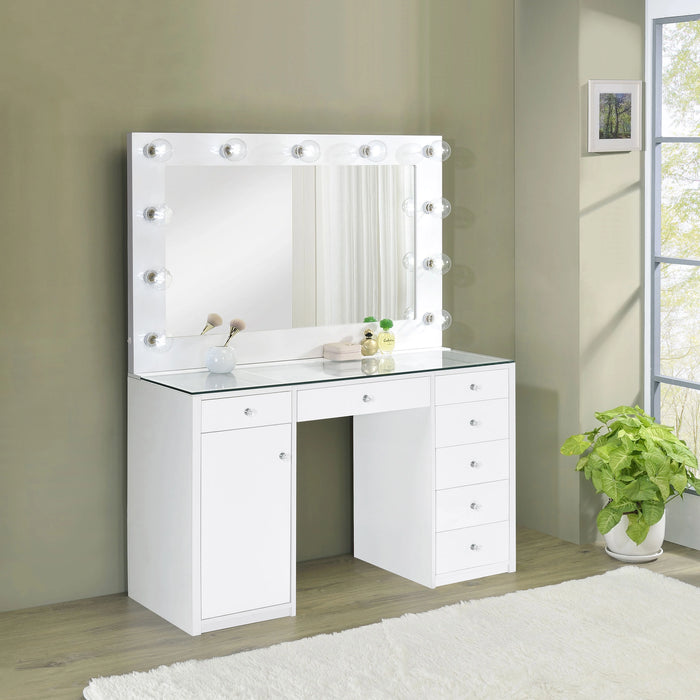 Acena Makeup Vanity Table with LED Mirror Set