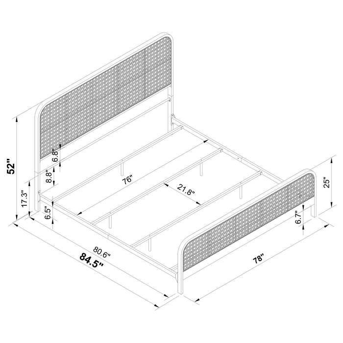 Lanewood Eastern King & Queen Bed Black & White