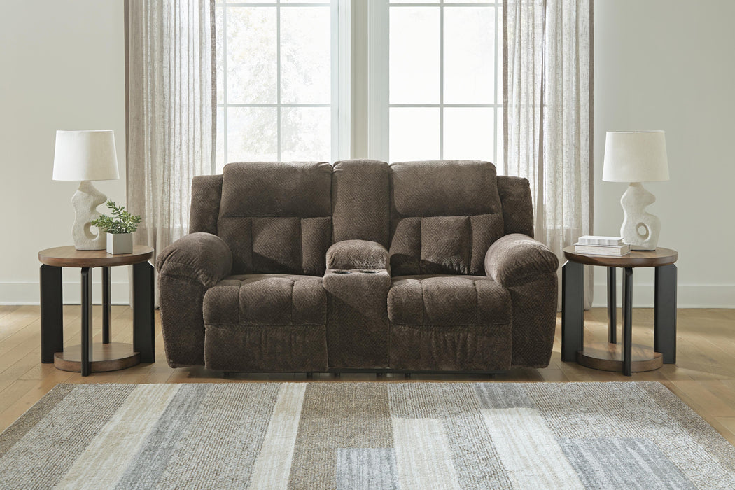 Frohn Reclining Loveseat with Console - LasVegasFurnitureOnline.com