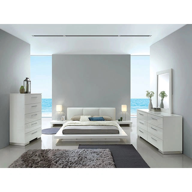Christie Glossy White Cal.King, E,King, & Queen Bed