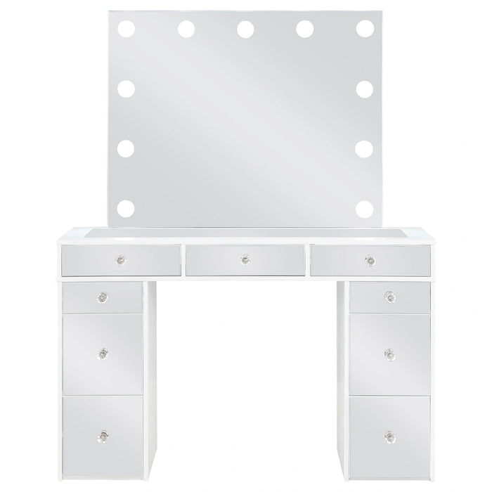 Regina Makeup Vanity Table with LED Mirror and Stool Set