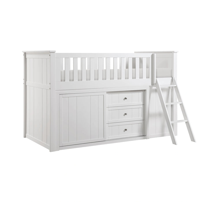 Galen-(6) Low Loft Bunk with Bookcase and 2 Dressers image