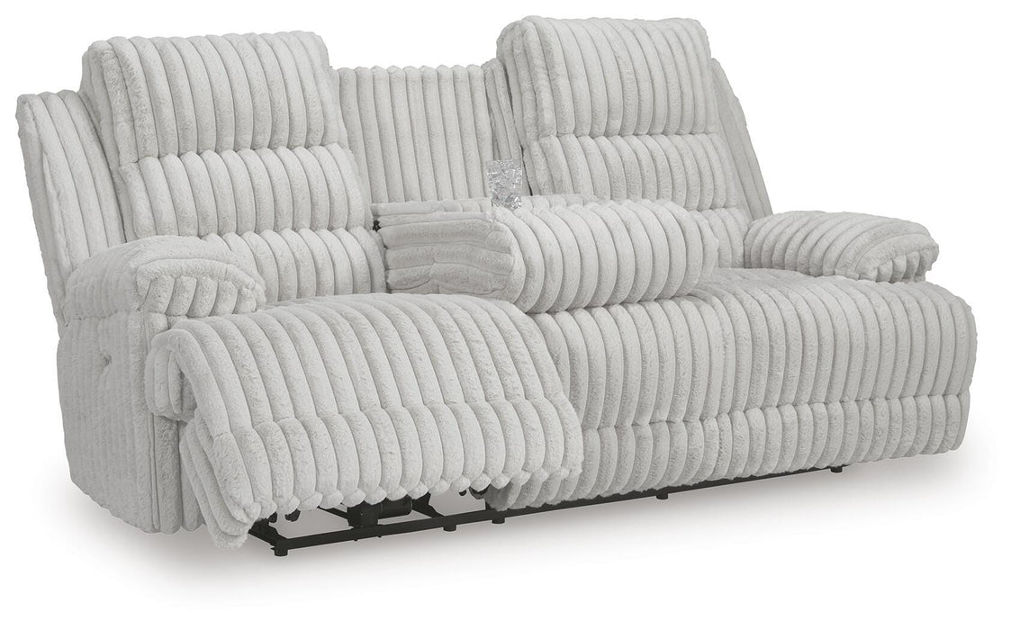 Rhines Falls Power Reclining Sofa with Drop Down Table - LasVegasFurnitureOnline.com