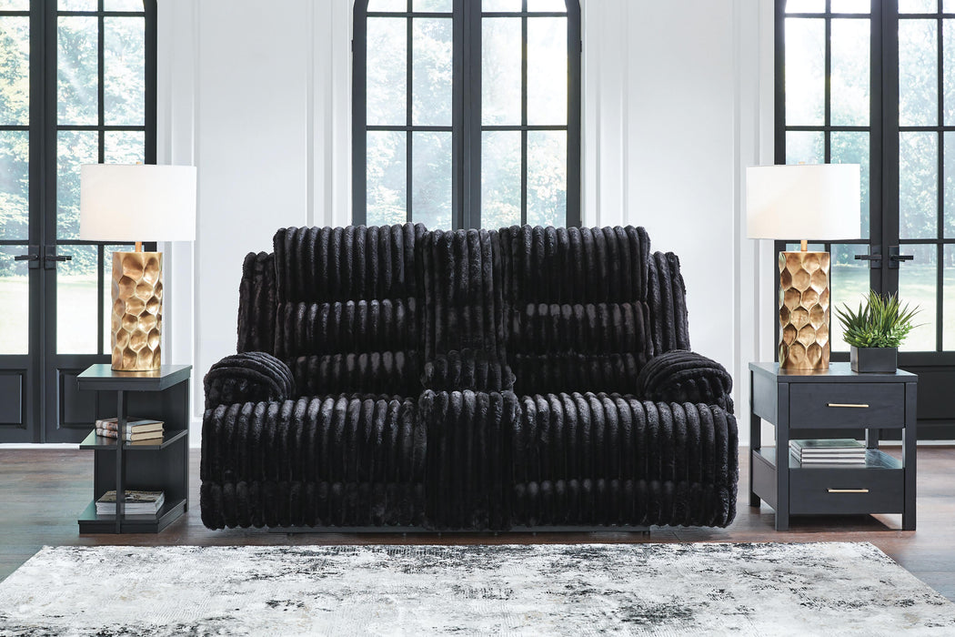Rhine Falls Reclining Loveseat with Console - LasVegasFurnitureOnline.com