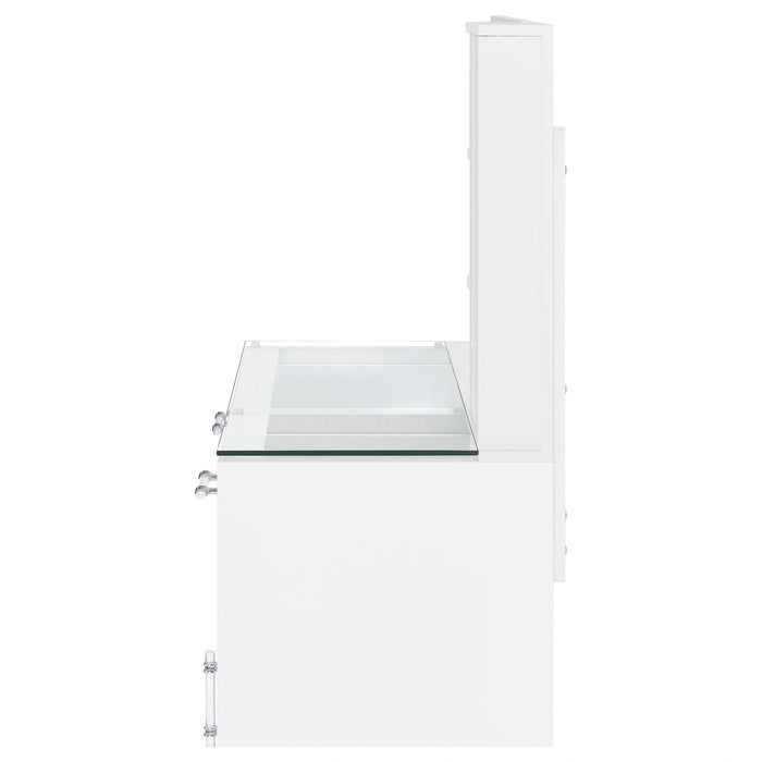 Flora Makeup Vanity Table with LED Mirror and Stool Set