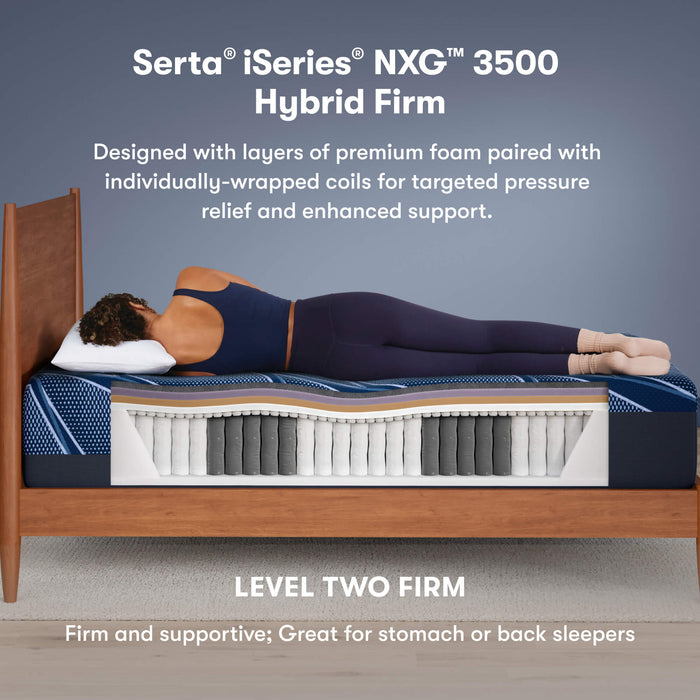 Serta iSeries NXG 3500 Firm Hybrid Mattress (Cooling + 5-Zone Support)