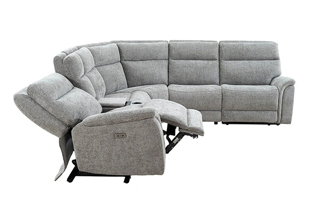Mattheus Power Sectional with Console + 2 Recliners - Sectional | Las Vegas Furniture Online - View 49