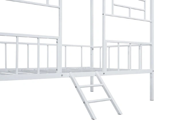 Rhonda Twin Loft Bed White, Silver, & Black