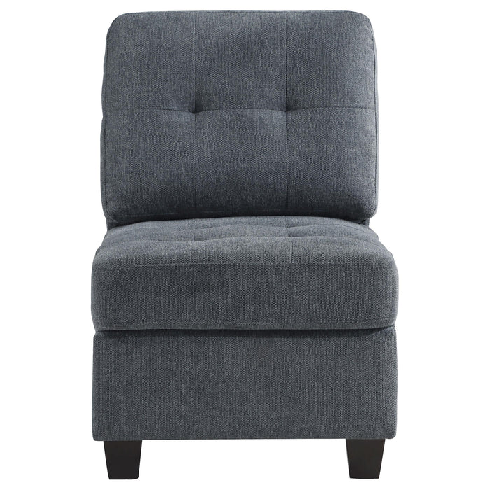 Georgina Upholstered Armless Chair Steel