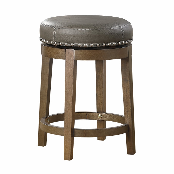 5681GRY-24 - Round Swivel Counter Height Stool, Gray - LasVegasFurnitureOnline.com