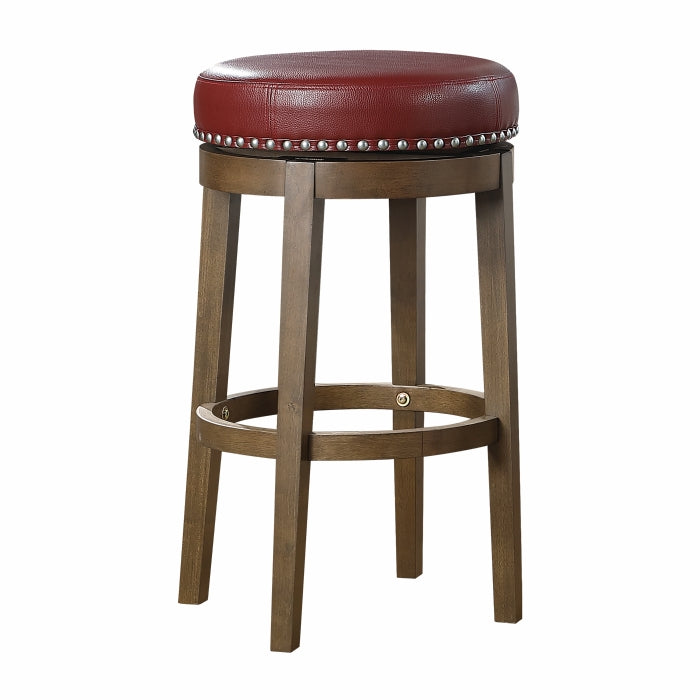 5681RED-29 - Round Swivel Pub Height Stool, Red - LasVegasFurnitureOnline.com