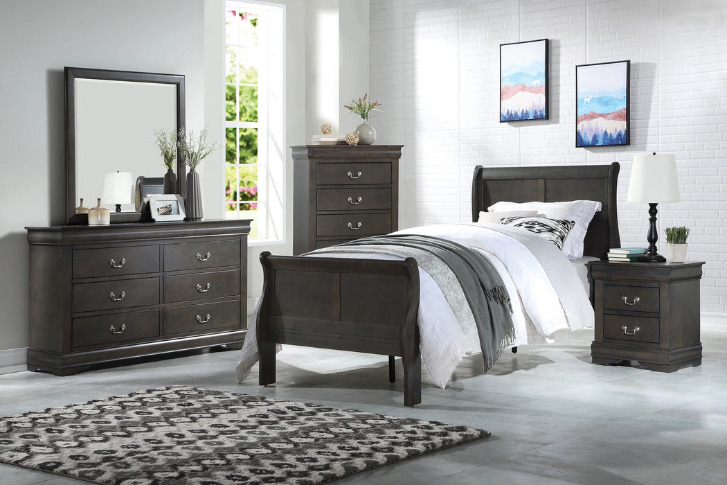 Louis Philippe Dark Gray Full Bed