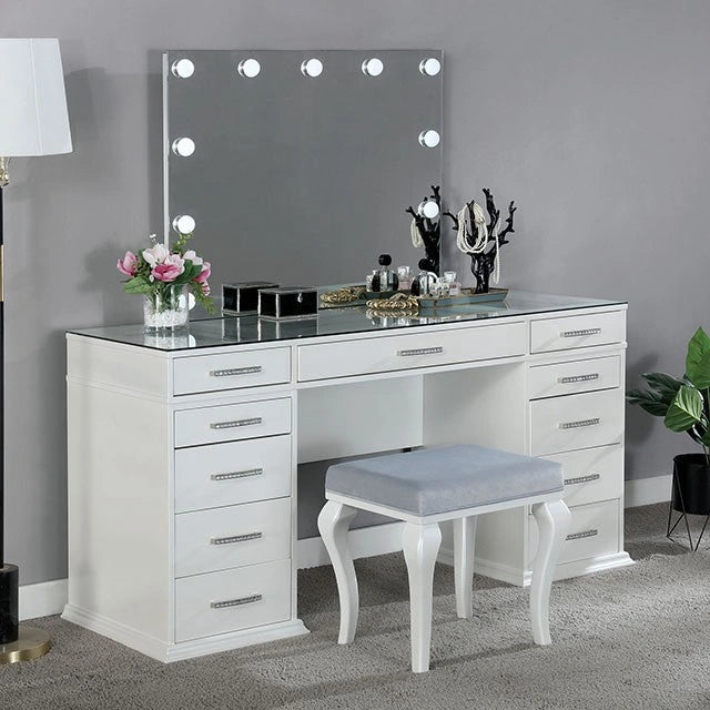 Valentina Vanity Set White & Dark Gray