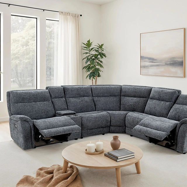 Mattheus Power Sectional with Cooler + 3 Recliners - Sectional | Las Vegas Furniture Online