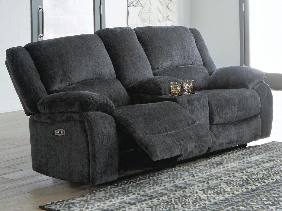 Draycoll Power Reclining Loveseat with Console - LasVegasFurnitureOnline.com