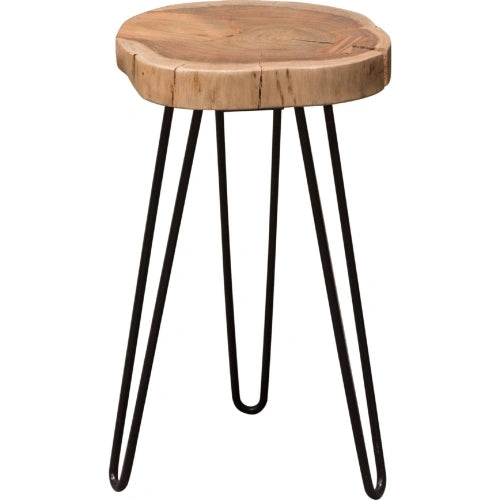 Joss Natural Acacia One of a Kind Live Edge Accent Table w/ Black Hairpin Legs