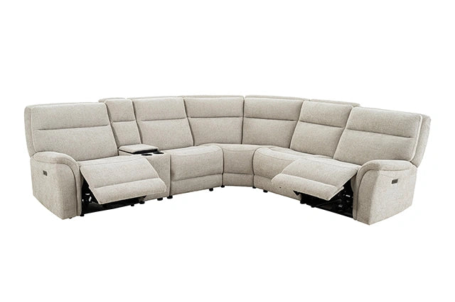 Mattheus Power Sectional with Console + 3 Recliners - Sectional | Las Vegas Furniture Online - View 41