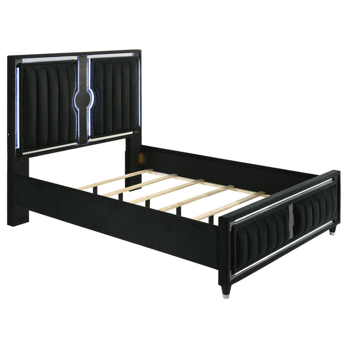 Ravenne Velvet Upholstered LED Bedroom Set