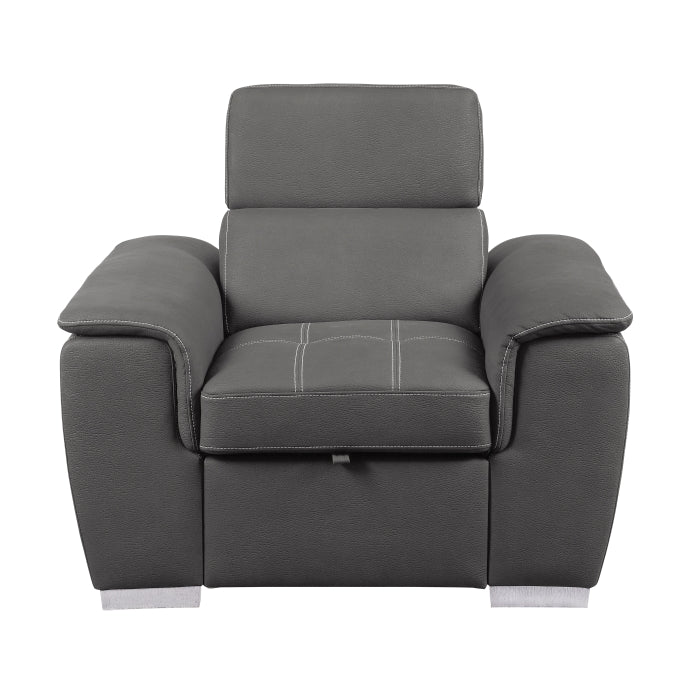 8228GY-1 - Chair with Pull-out Ottoman - LasVegasFurnitureOnline.com