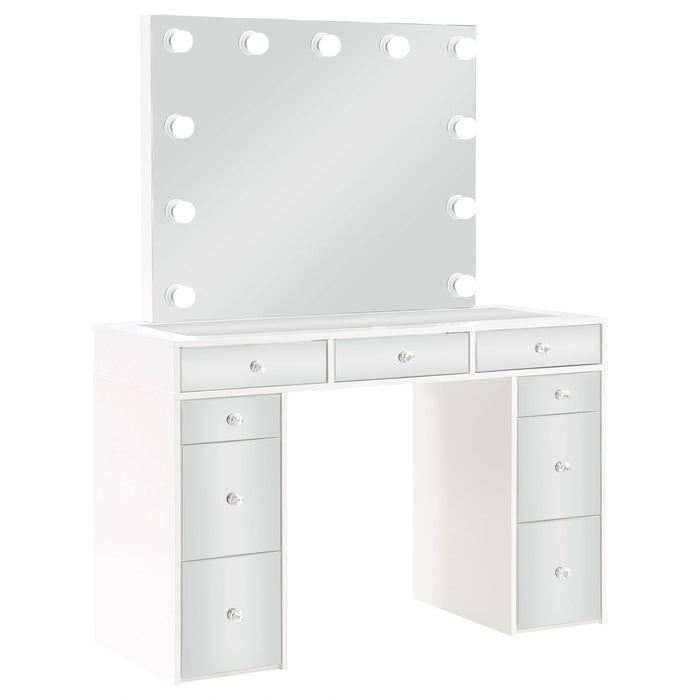Regina Makeup Vanity Table with LED Mirror and Stool Set