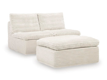 Fannin Armless Chair with Ottoman - LasVegasFurnitureOnline.com