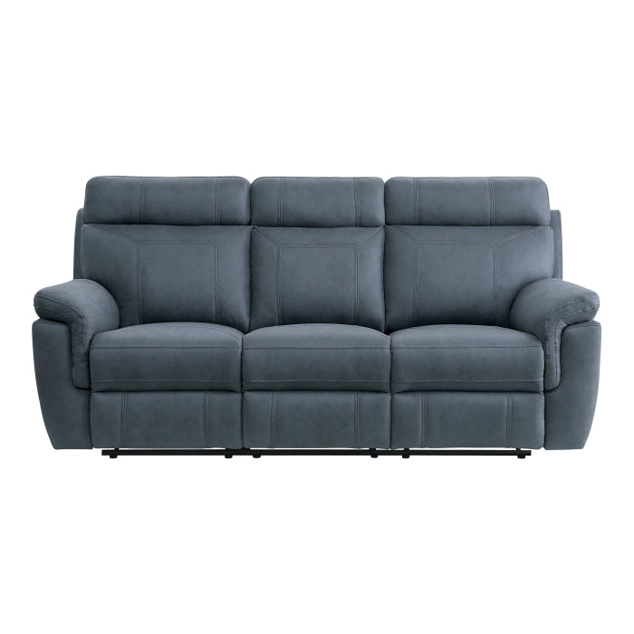 9301BUE-3 - Double Reclining Sofa with Center Drop-Down Cup Holders - LasVegasFurnitureOnline.com